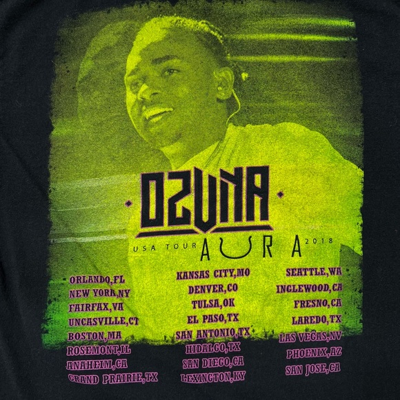 Gildan Ozuna Aura US Tour 2018 SS Graphic T-Shirt Black Unisex Sz M Reggaeton - Picture 4 of 6